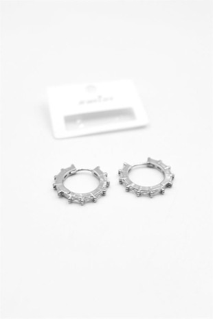 Baget Taşlı Küpe - Gümüş Baget Taşlı Küpe - Gümüş