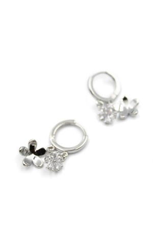 Zirkon Taşlı Çiçek Küpe - Gümüş Zirkon Taşlı Çiçek Küpe - Gümüş