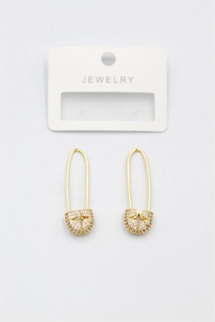 Taşlı Filkete Küpe - Altın