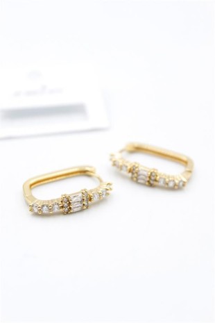 Dikdörgen Taşlı Küpe - Altın Dikdörgen Taşlı Küpe - Altın