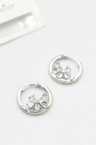 Taşlı Çiçek Küpe - Gümüş Taşlı Çiçek Küpe - Gümüş