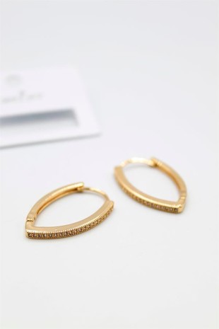 Oval Halka Küpe - Altın Oval Halka Küpe - Altın