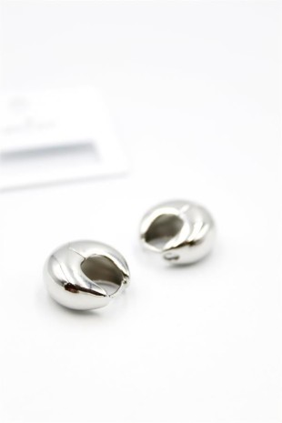 Oval Halka Küpe - Gümüş Oval Halka Küpe - Gümüş