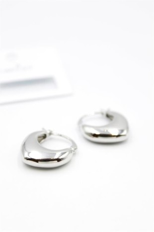 Oval Halka Küpe - Gümüş Oval Halka Küpe - Gümüş