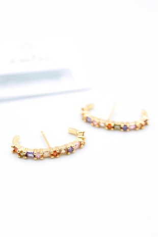 Taşlı Küpe - Altın Taşlı Küpe - Altın