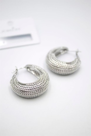 Telkari Halka Küpe - Gümüş Telkari Halka Küpe - Gümüş