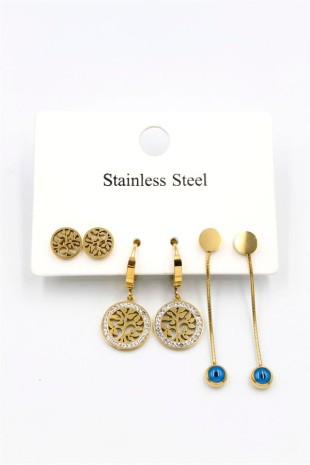 6'lı Set Küpe - Altın 6'lı Set Küpe - Altın