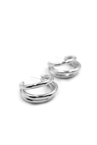 3'lü Halka Küpe -Büyük Boy - Gümüş 3'lü Halka Küpe -Büyük Boy - Gümüş