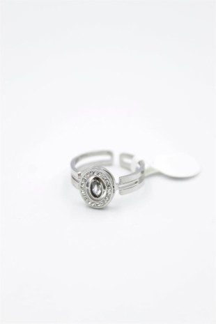 6'lı Yuvarlak Taşlı Yüzük - Gümüş 6'lı Yuvarlak Taşlı Yüzük - Gümüş