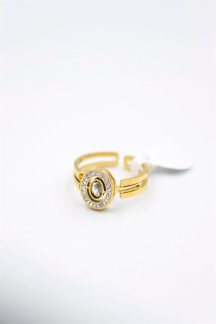 6'lı Yuvarlak Taşlı Yüzük - Altın 6'lı Yuvarlak Taşlı Yüzük - Altın