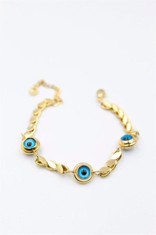 Arpa Zincirli Nazar Bileklik - Altın