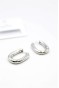 Oval Halka Küpe - Gümüş