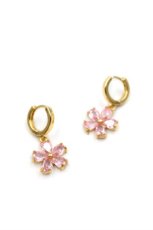 Çiçek Küpe - Pembe Çiçek Küpe - Pembe