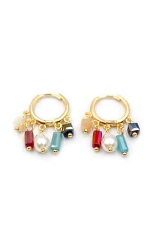 Boncuklu Shakira Küpe - Altın Boncuklu Shakira Küpe - Altın