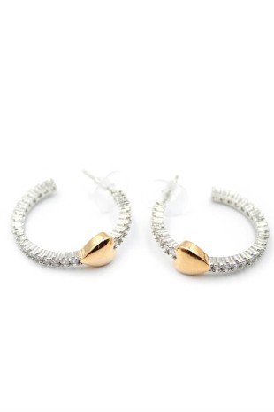 Kalp Halka Küpe - Gümüş