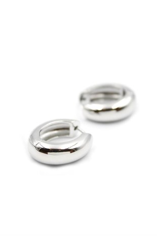 Oval Halka Küpe - Gümüş Oval Halka Küpe - Gümüş