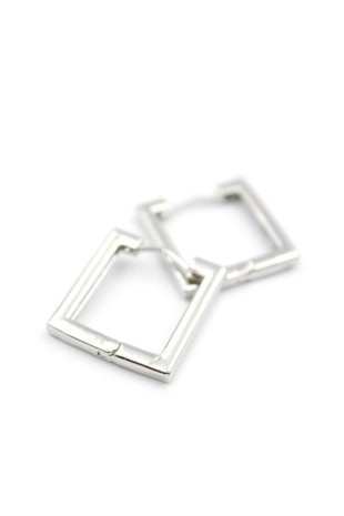 Kare Halka Küpe - Gümüş