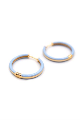 Mineli Halka Küpe - Açık Mavi Mineli Halka Küpe - Açık Mavi