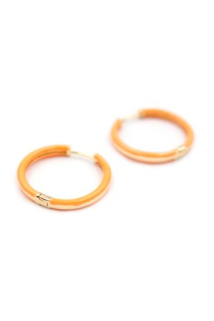 Mineli Halka Küpe - Turuncu Mineli Halka Küpe - Turuncu