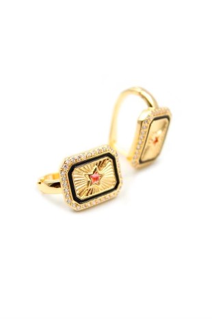 Yıldız Taşlı Küpe - Pembe Yıldız Taşlı Küpe - Pembe