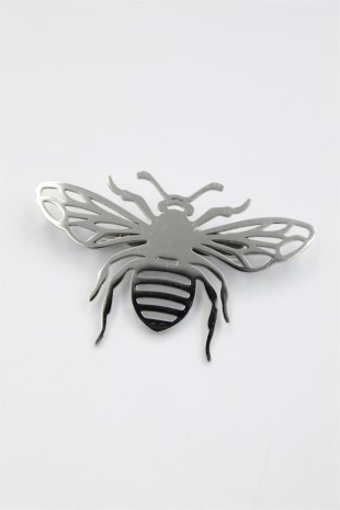 Çelik Arı Broş - Gümüş Çelik Arı Broş - Gümüş