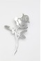 Çelik Gül Broş - Gümüş