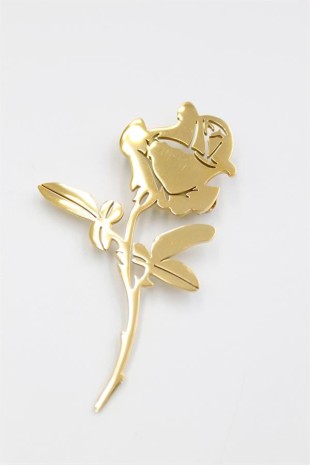 Çelik Gül Broş - Altın Çelik Gül Broş - Altın