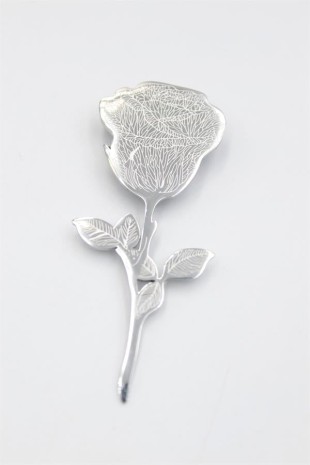 Çelik Gül Broş - Gümüş Çelik Gül Broş - Gümüş