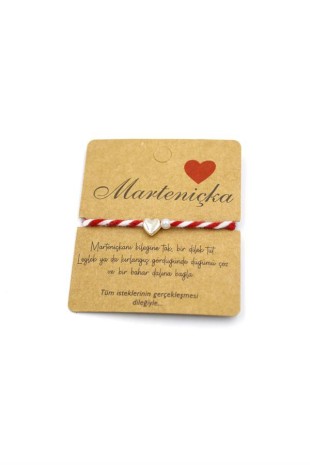 Kalp Marteniçka Bileklik - Kırmızı