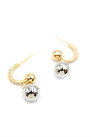 Top Halka Küpe - Gümüş Top Halka Küpe - Gümüş