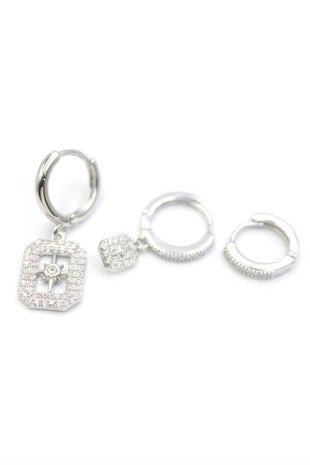 3'lü Kutup Yıldızı Küpe - Gümüş 3'lü Kutup Yıldızı Küpe - Gümüş