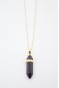 Cam Taşlı Kolye - Mor