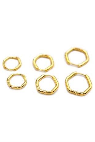 6'lı Beşgen Küpe - Altın 6'lı Beşgen Küpe - Altın