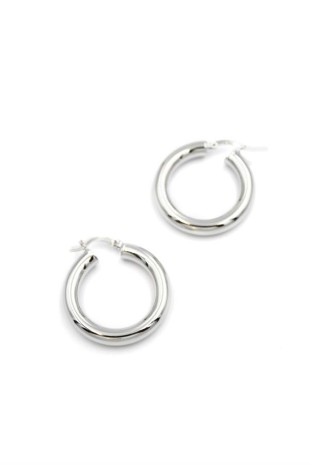 Büyük Boy Halka Küpe - Gümüş