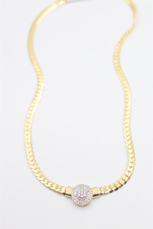 Taşlı Vip Kolye - Altın Taşlı Vip Kolye - Altın